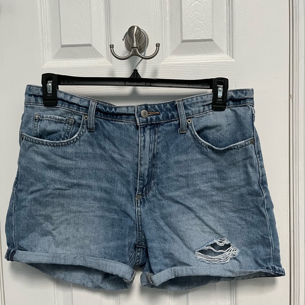 Lucky Brand The Boyfriend Short Distressed Blue Denim Jean Shorts Women’s 10/30